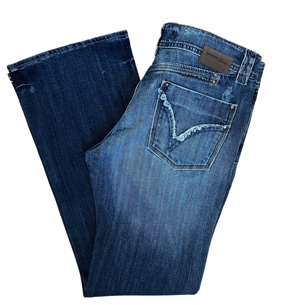 Vigoss USA Premium Denim Mid Rise Dark Wash Bootcut Jeans Juniors Size 13/14 Y2K